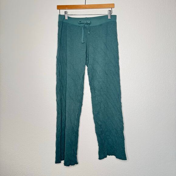 Juicy Couture Womens Knit Flare Leg Pant Size Petite 25 Teal Green Y2K Vintage - Picture 1 of 9